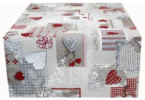 Runner cuori rossi patchwork 50x150 cm Made in Italy