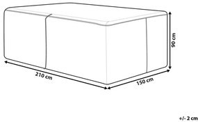 Telo impermeabile protettivo per mobili da giardino 210 x 150 x 90 cm CHUVA Beliani
