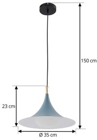 Lampada a sospensione Lindby Jarl, blu, metallo, Ø 35 cm, G9