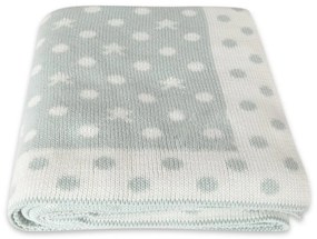 Coperta Baby Baby Dots in cotone azzurro, 90 x 90 cm - Homemania Decor