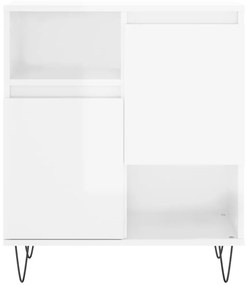 Credenza bianco lucido 60x35x70 cm in legno multistrato