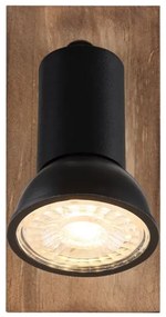 Globo 57998-1W - Faretto da parete DREW 1xGU10/35W/230V legno/nero
