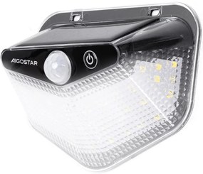 Aigostar -LED Lampada solare con sensore LED/3,7V 6500K 500 mAh IP65 nera