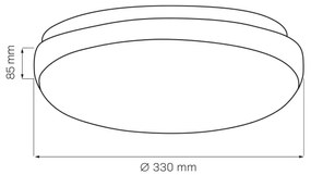 Plafoniera BOGDAN 2xE27/20W/230V diametro 33 cm bianco