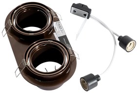 Set di 6 faretti da incasso bronzo scuro GU10 70mm orientabili a 2 luci - Installa