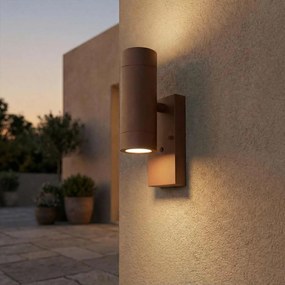 Applique Bidirezione GU10 con Sensore Crepuscolare IP65 - Corten