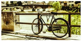 Stampa su tela Verona Bici Sul Ponte, multicolore 70 x 140 cm