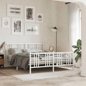 Giroletto con testiera e pediera metallo bianco 160x200 cm