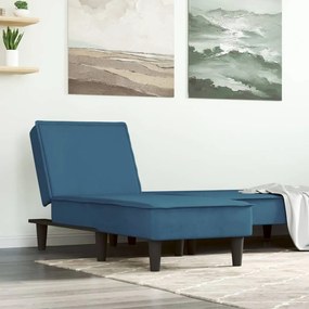 Chaise Longue İn Velluto Blu /