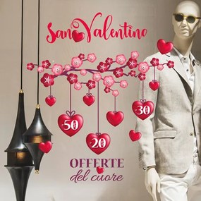 Fiori e cuori | Vetrofania