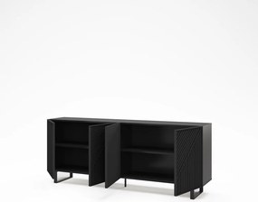 Cassettiera nera 201x80x40 cm Peta - Marckeric