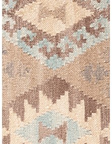 Tappeto azzurro/beige in lana reversibile/tessuto a mano 160x230 cm Kamal Dune – Nouristan
