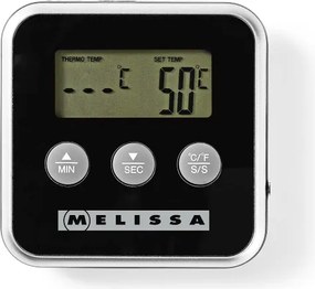 Melissa - Termometro per carne con display digitale e timer 0-250 °C 1xAAA