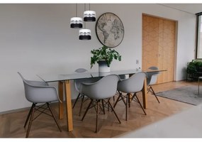 Lampadario a sospensione con filo CORAL 3xE27/60W/230V nero/bianco/cromo diametro 45 cm