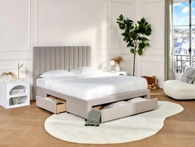 Letto con 3 cassetti 140 x 200 cm Tessuto Beige - LIAKO