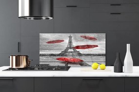 Rivestimento parete cucina Ombrello della Torre Eiffel di Parigi 100x50 cm