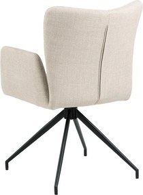 Set di sedie da pranzo beige in imbottito con braccioli 2 pz Laura – Actona