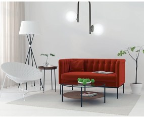 Lampadario 2 Luci Rama In Acciaio Nero A Bracci E Sfere In Vetro Opalino