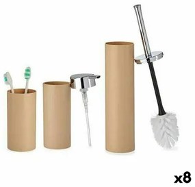 Set da Bagno Marrone Plastica (8 Unità)