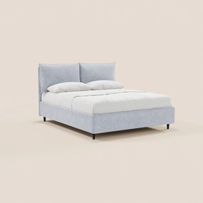 ZAYRON letto imbottito con vano contenitore e morbidi cuscini regolabili - design moderno in tessuto certificato Oeko-Tex®
