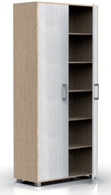 Mobile Scarpiera Alta Mars4 con 6 Piani in Rovere Nordico e Bianco Alpes o Rovere, Bianco Alpes