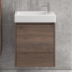 Mobile bagno 55 cm sospeso con un'anta e lavabo incasso MN-55A - KAMALU