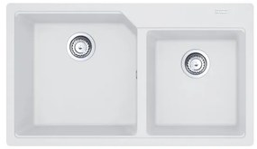 Lavello sopratop 2 vasche in fragranite bianco FRANKE City L 50 x L 86 cm
