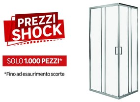 Box doccia con ingresso angolare scorrevole Maien rettangolare L 68 x L 100 x H 190 cm in vetro, sp. 6 mm cromo