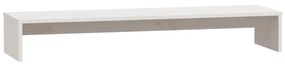 Supporto per monitor bianco 100x27x15 cm legno massello di pino