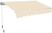 Tenda da Sole Barra Quadra 200x250 cm Tessuto in Poliestere Beige Unito