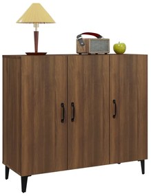 Credenza rovere marrone 90x34x80 cm in legno multistrato