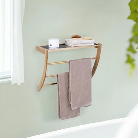 Portasciugamano da parete colore naturale scuro in legno Fondi – Wenko