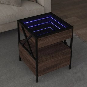 Tavolino Da Salotto Con Led Infinity Rovere Marrone 40x40x51 Cm /