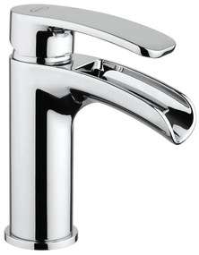 Rubinetto per lavabo a canna media getto a cascata d'acqua Cassandra cromato