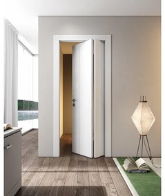 Porta pieghevole a libro asimmetrica Incanto V bianco latte L 60 x H 210 cm destra