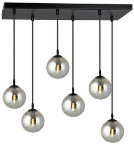 Lampadario a sospensione con filo COSMO 6xE14/10W/230V nero/grigio