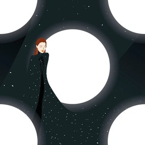 Carta da parati autoadesiva – Signora lunare