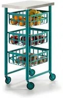 Carrello da cucina, Carrello salvaspazio FIFTY-FIFTY, struttura verde