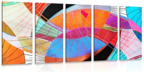 Quadri 5 pezzi – Astrazione variopinta