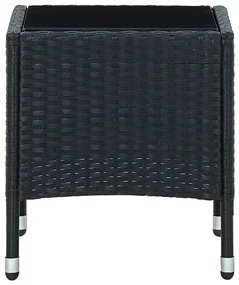 Tavolo da giardino nero 40x40x45 cm in polyrattan
