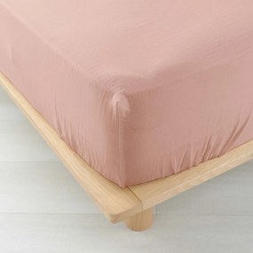 Lenzuolo di mussola elasticizzato rosa 140x190 cm Angelia - douceur d'intérieur