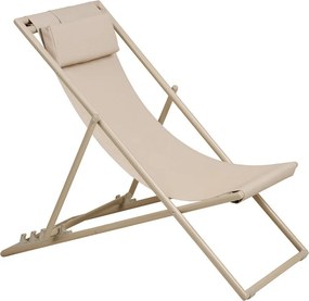 Sdraio da giardino beige in metallo regolabile/pieghevole Curtis – House Nordic