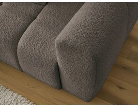 Divano angolare marrone allungabile/con contenitore (con penisola a sinistra/con chaise lounge) con rivestimento in bouclé Roxelane – Bobochic Paris