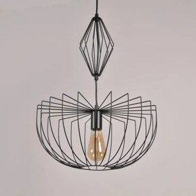 Lampadario a sospensione con filo JASMINA 1xE27/20W/230V diametro 40 cm nero