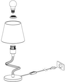 Eglo 43199 - Lampada da tavolo RAMPSIDE 1xE27/28W/230V