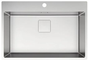 Lavello sopratop 1 vasca DELINIA Michigan Loft L inox L 75 x L 51.5 cm argento