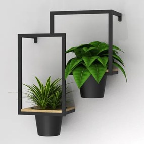 Vaso da fiori da parete 46x36 cm nero