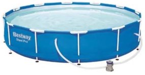 PISCINA STEEL PRO TONDA CON TELAIO PORTANTE CM.366X76H. kg.22,7 lt.6.473 filtro cartuccia (art.56681) BESTWAY