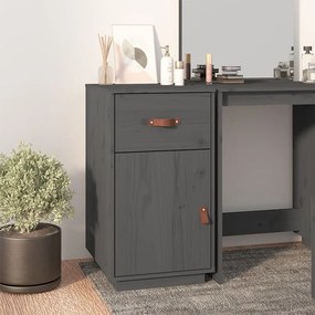 Armadietto Da Scrivania Grigio 40x50x75 Cm Legno Massello Pino /