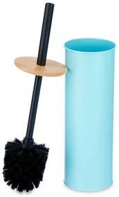 Scopino per il Bagno Azzurro Metallo Bambù Plastica 9,5 X 27 X 9,5 cm (6 Unità)